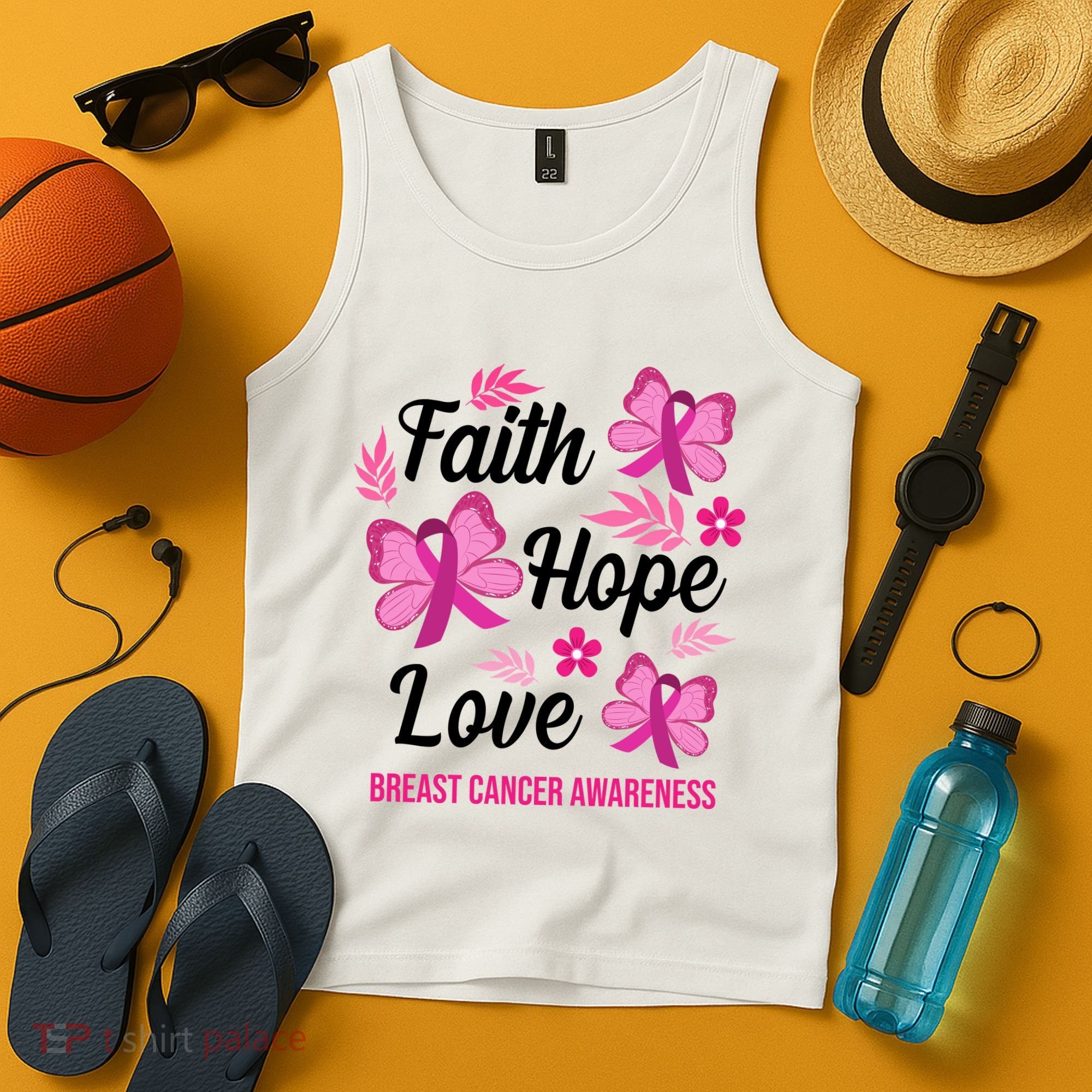 Faith Hope Love Breast Cancer Awareness Tank Top
