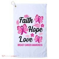 Faith Hope Love Breast Cancer Awareness Golf Towel thumb 0