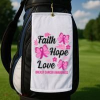 Faith Hope Love Breast Cancer Awareness Golf Towel thumb 2