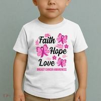 Faith Hope Love Breast Cancer Awareness Toddler T-Shirt thumb 2