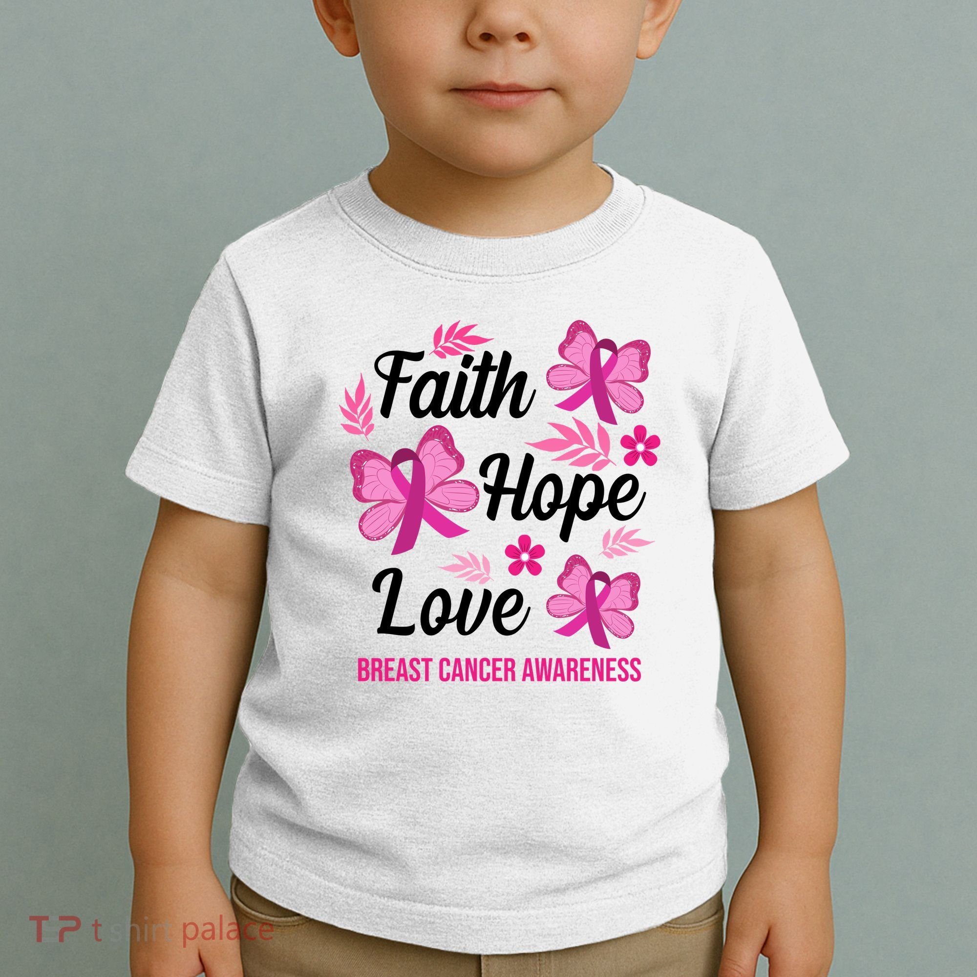 Faith Hope Love Breast Cancer Awareness Toddler T-Shirt