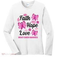 Faith Hope Love Breast Cancer Awareness Women's Long Sleeve Shirt thumb 0