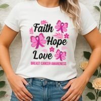 Faith Hope Love Breast Cancer Awareness Women's T-Shirt thumb 2