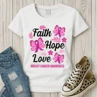 Faith Hope Love Breast Cancer Awareness Women's T-Shirt thumb 3