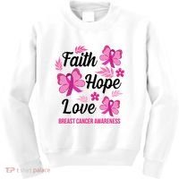 Faith Hope Love Breast Cancer Awareness Kids Sweatshirt thumb 0