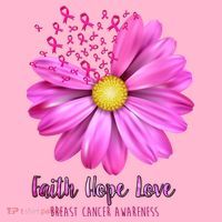 Faith Hope Love Breast Cancer Awareness Ribbon Floral T-Shirt thumb 7