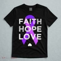 Faith Hope Love Purple Ribbon Testicular Cancer Awareness T-Shirt thumb 5