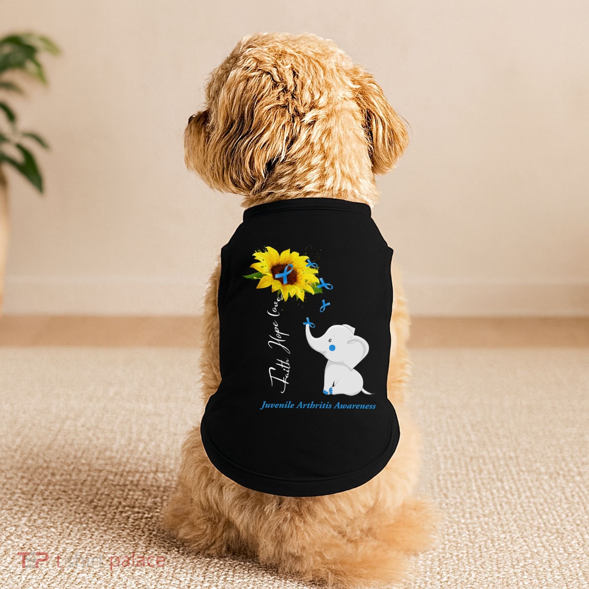 Faith Hope Love Juvenile Arthritis Awareness Elephant Ribbon Gift Doggie Tank