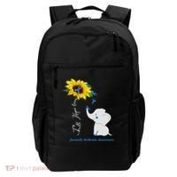 Faith Hope Love Juvenile Arthritis Awareness Elephant Ribbon Gift Backpack thumb 0