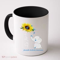 Faith Hope Love Juvenile Arthritis Awareness Elephant Ribbon Gift Coffee Mug thumb 0