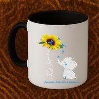 Faith Hope Love Juvenile Arthritis Awareness Elephant Ribbon Gift Coffee Mug thumb 2
