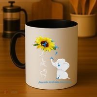 Faith Hope Love Juvenile Arthritis Awareness Elephant Ribbon Gift Coffee Mug thumb 4