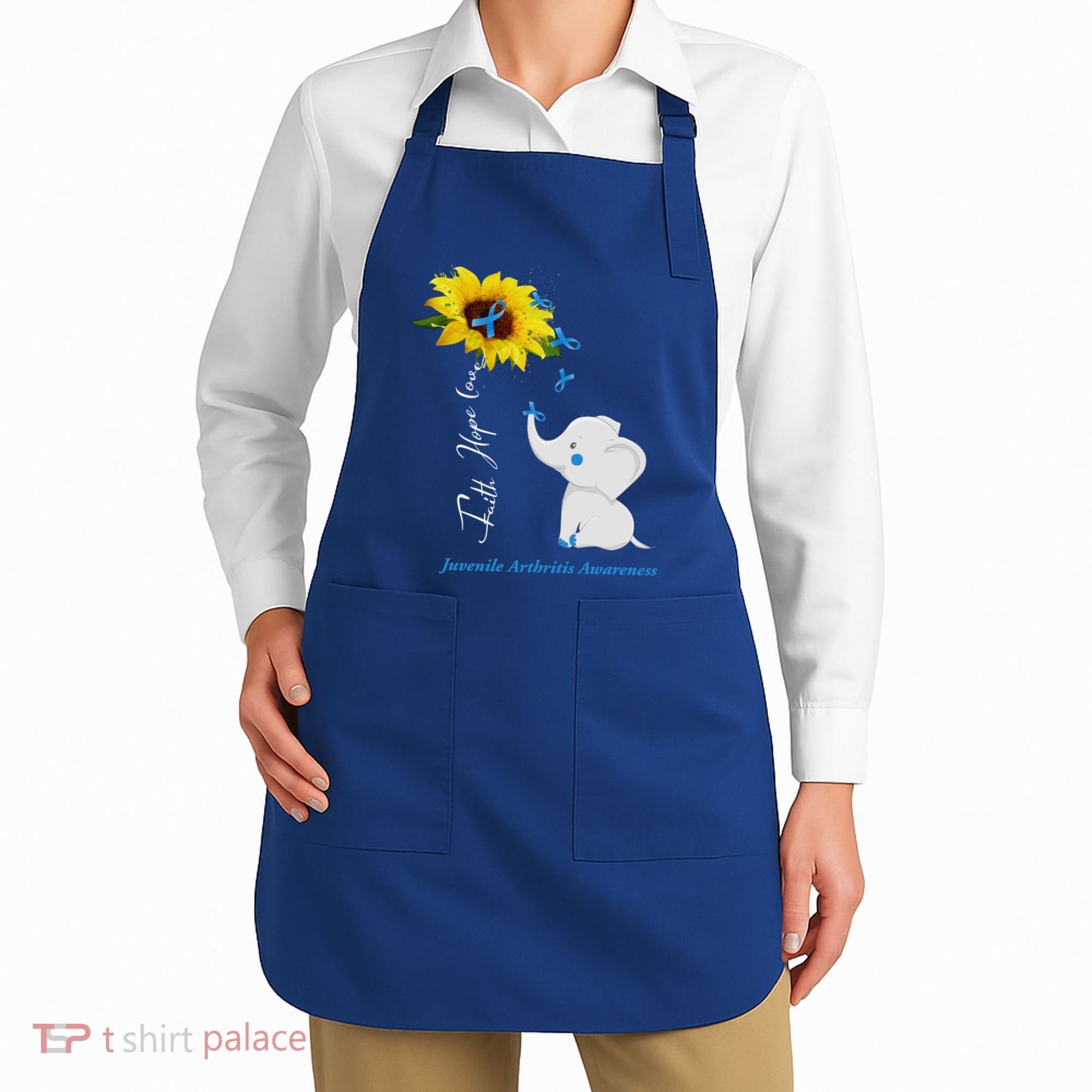 Faith Hope Love Juvenile Arthritis Awareness Elephant Ribbon Gift Apron