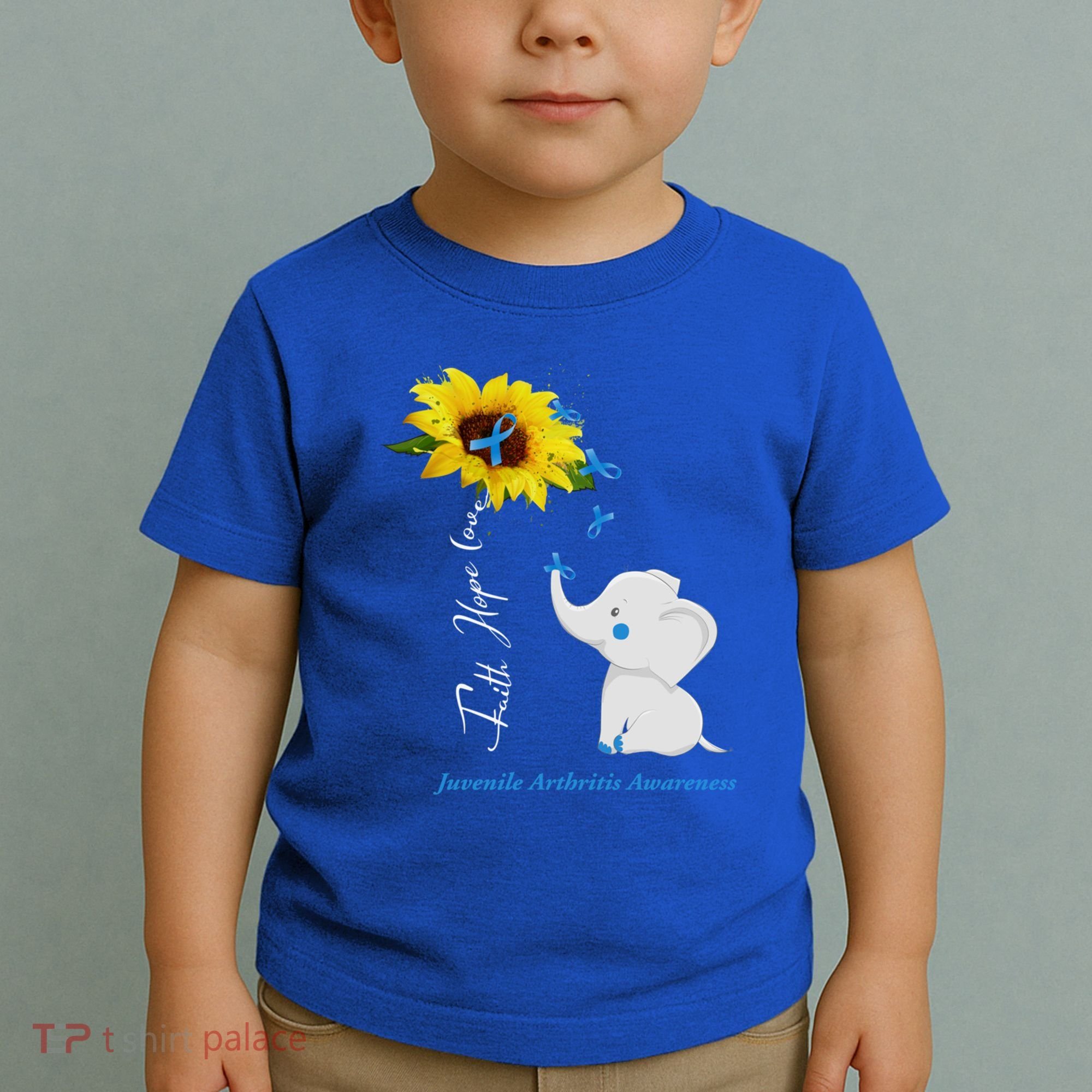 Faith Hope Love Juvenile Arthritis Awareness Elephant Ribbon Gift Toddler T-Shirt