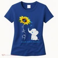 Faith Hope Love Juvenile Arthritis Awareness Elephant Ribbon Gift Women's T-Shirt thumb 0