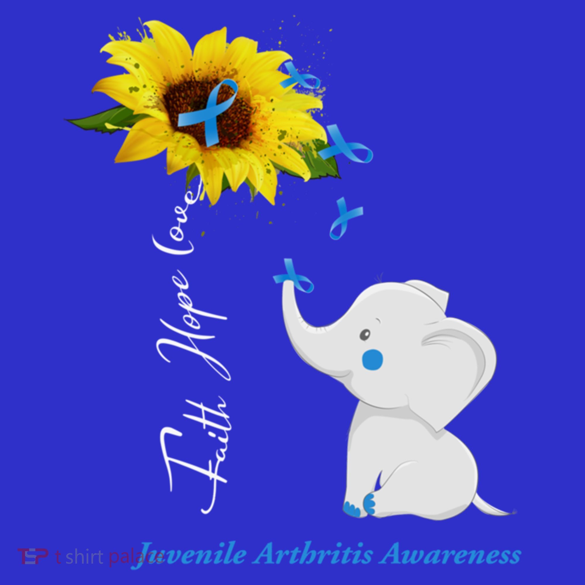 Faith Hope Love Juvenile Arthritis Awareness Elephant Ribbon Gift Kids Sweatshirt