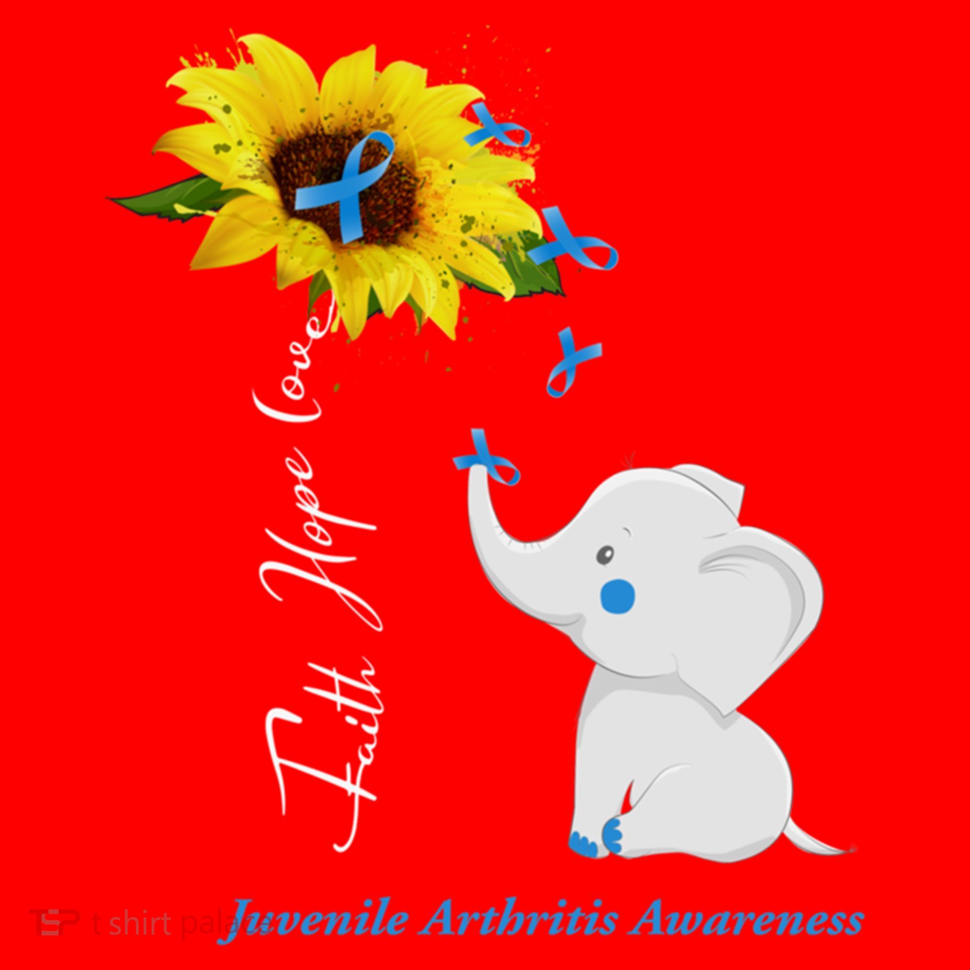 Faith Hope Love Juvenile Arthritis Awareness Elephant Ribbon Gift Santa Hat