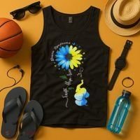 Faith Hope Love Awareness Down Syndrome, The Blue Elephant Tank Top thumb 4
