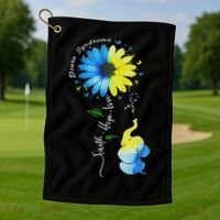 Faith Hope Love Awareness Down Syndrome, The Blue Elephant Golf Towel thumb 1