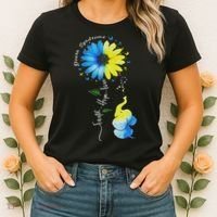 Faith Hope Love Awareness Down Syndrome, The Blue Elephant Women's T-Shirt thumb 2