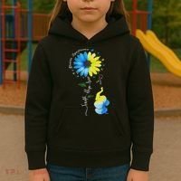 Faith Hope Love Awareness Down Syndrome, The Blue Elephant Kids Hoodie thumb 3