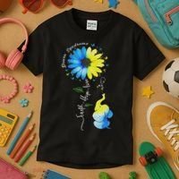 Faith Hope Love Awareness Down Syndrome, The Blue Elephant Kids T-Shirt thumb 3