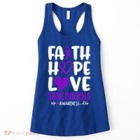 Faith Hope Love Sarcoidosis Awareness Ribbon Heart Purple Gift Women's Tank Top thumb 0