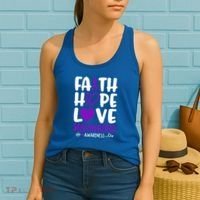 Faith Hope Love Sarcoidosis Awareness Ribbon Heart Purple Gift Women's Tank Top thumb 2