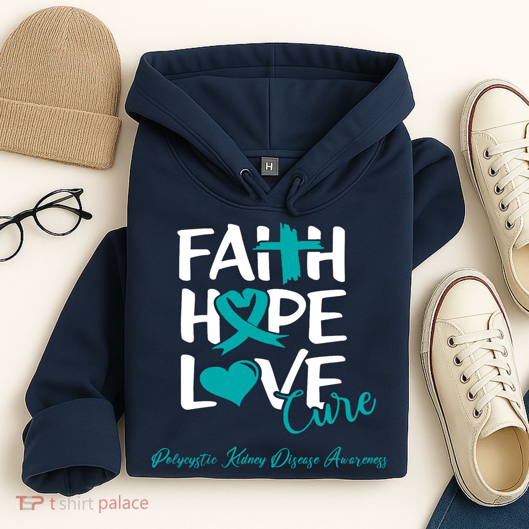 Faith Hope Love Polycystic Kidney Disease Awareness Hoodie