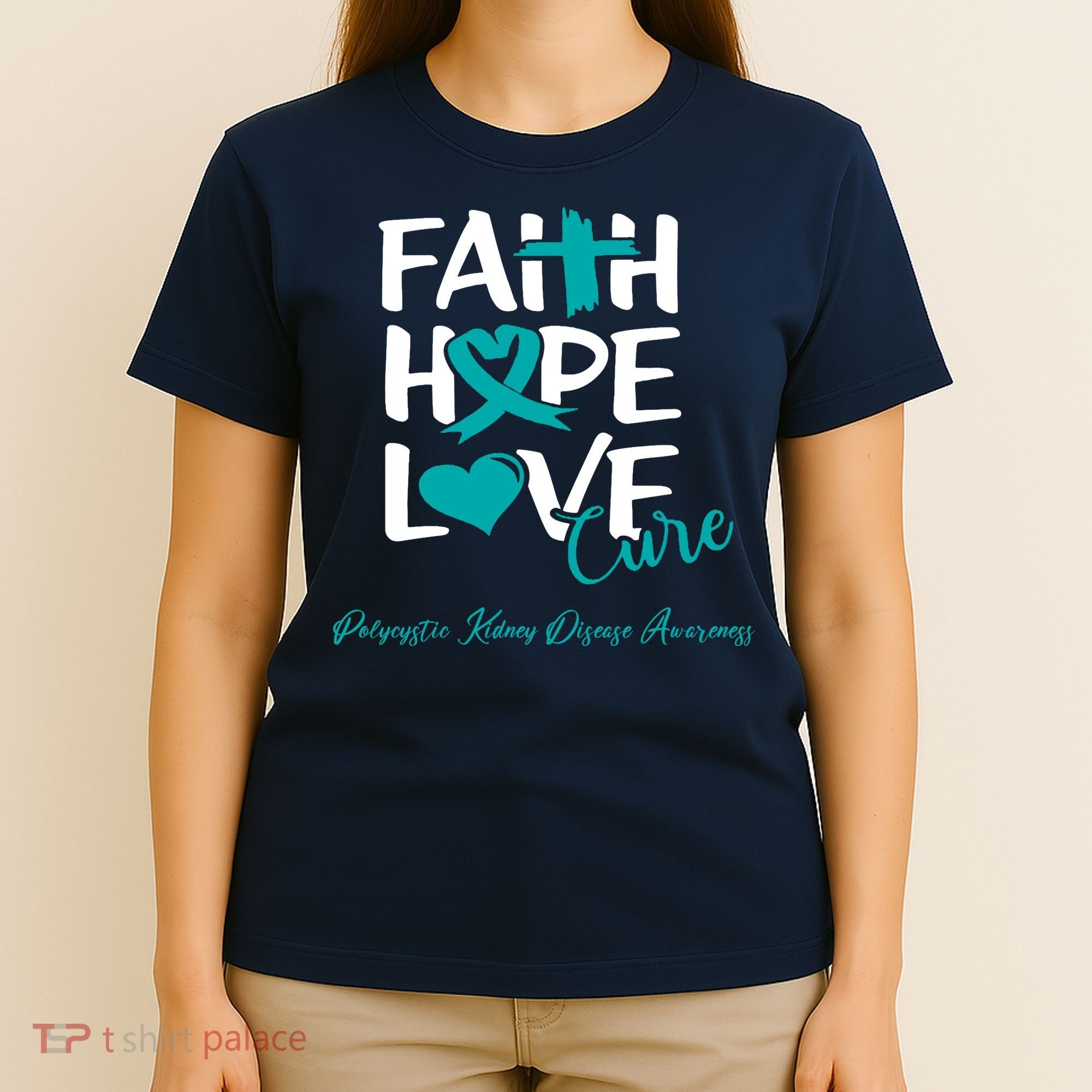 Faith Hope Love Polycystic Kidney Disease Awareness T-Shirt