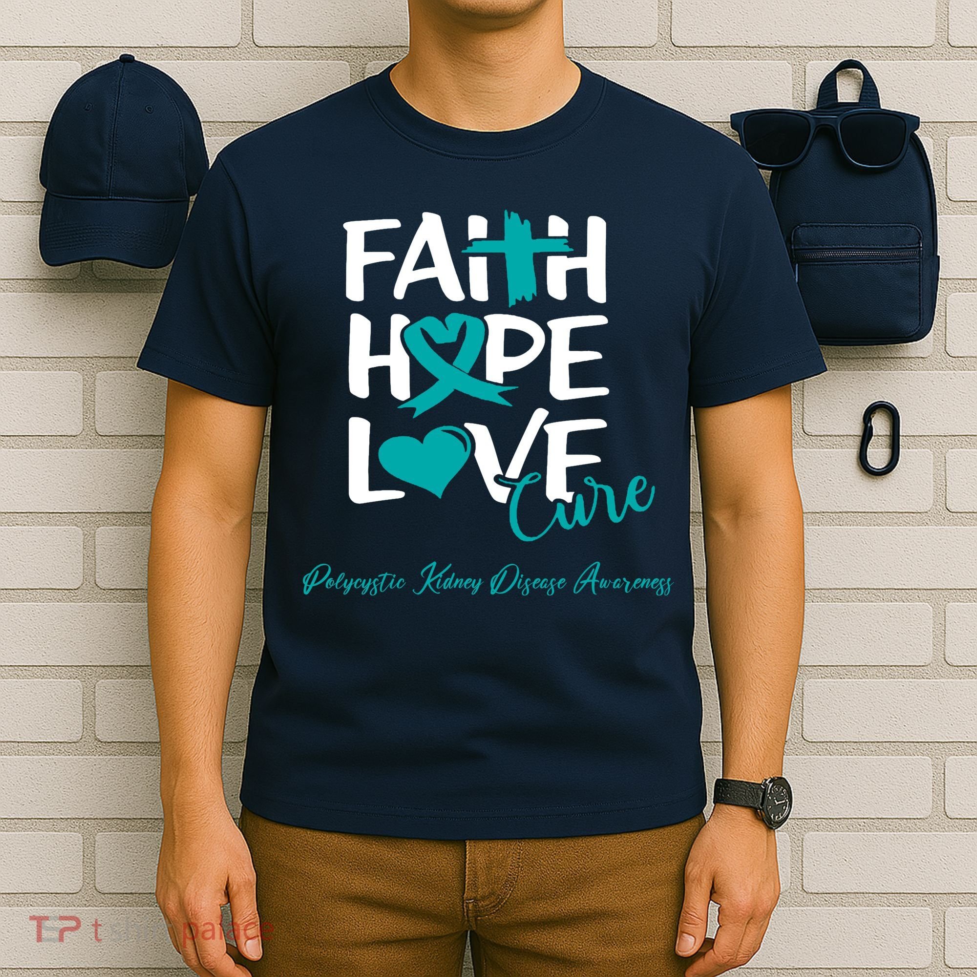 Faith Hope Love Polycystic Kidney Disease Awareness T-Shirt
