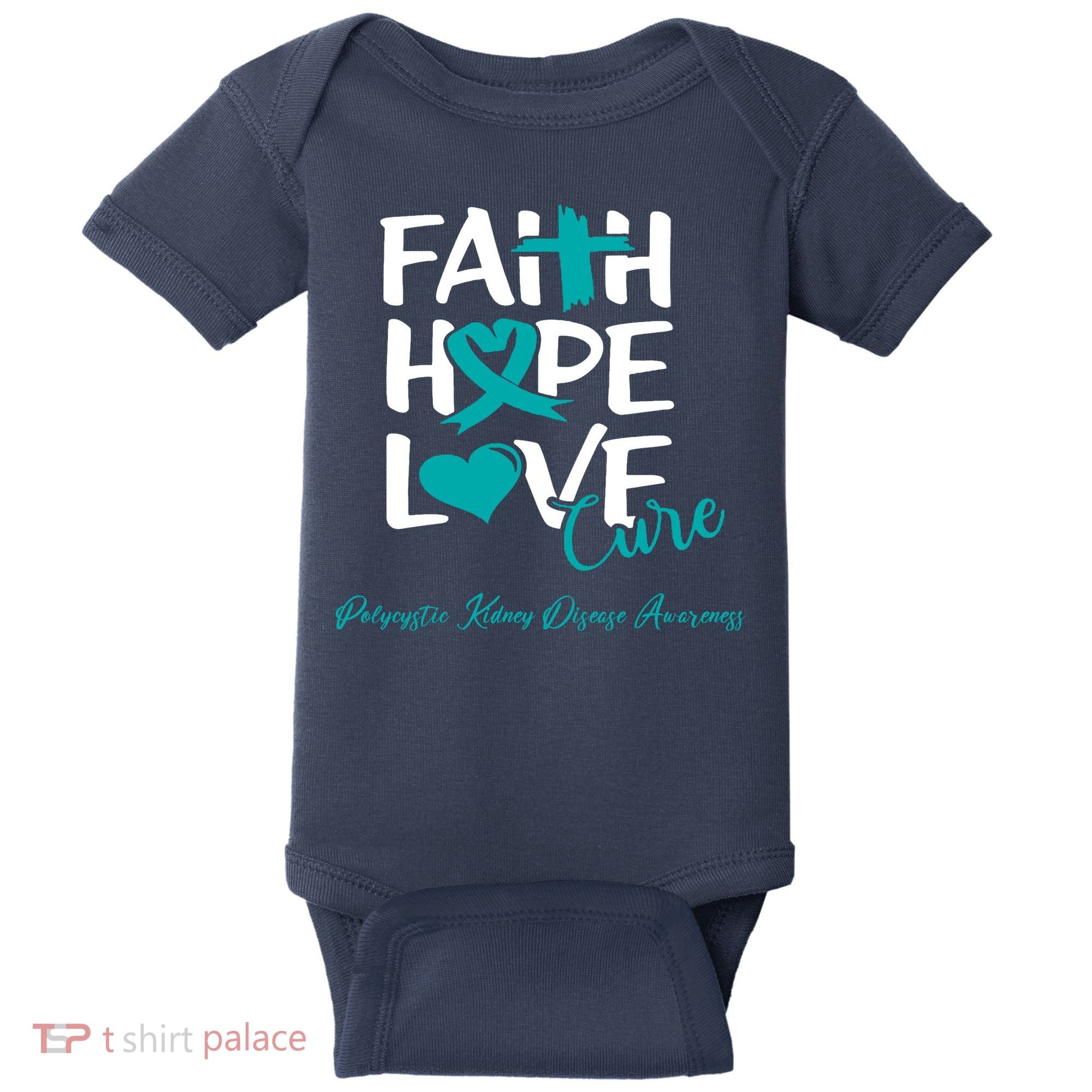 Faith Hope Love Polycystic Kidney Disease Awareness Baby Bodysuit