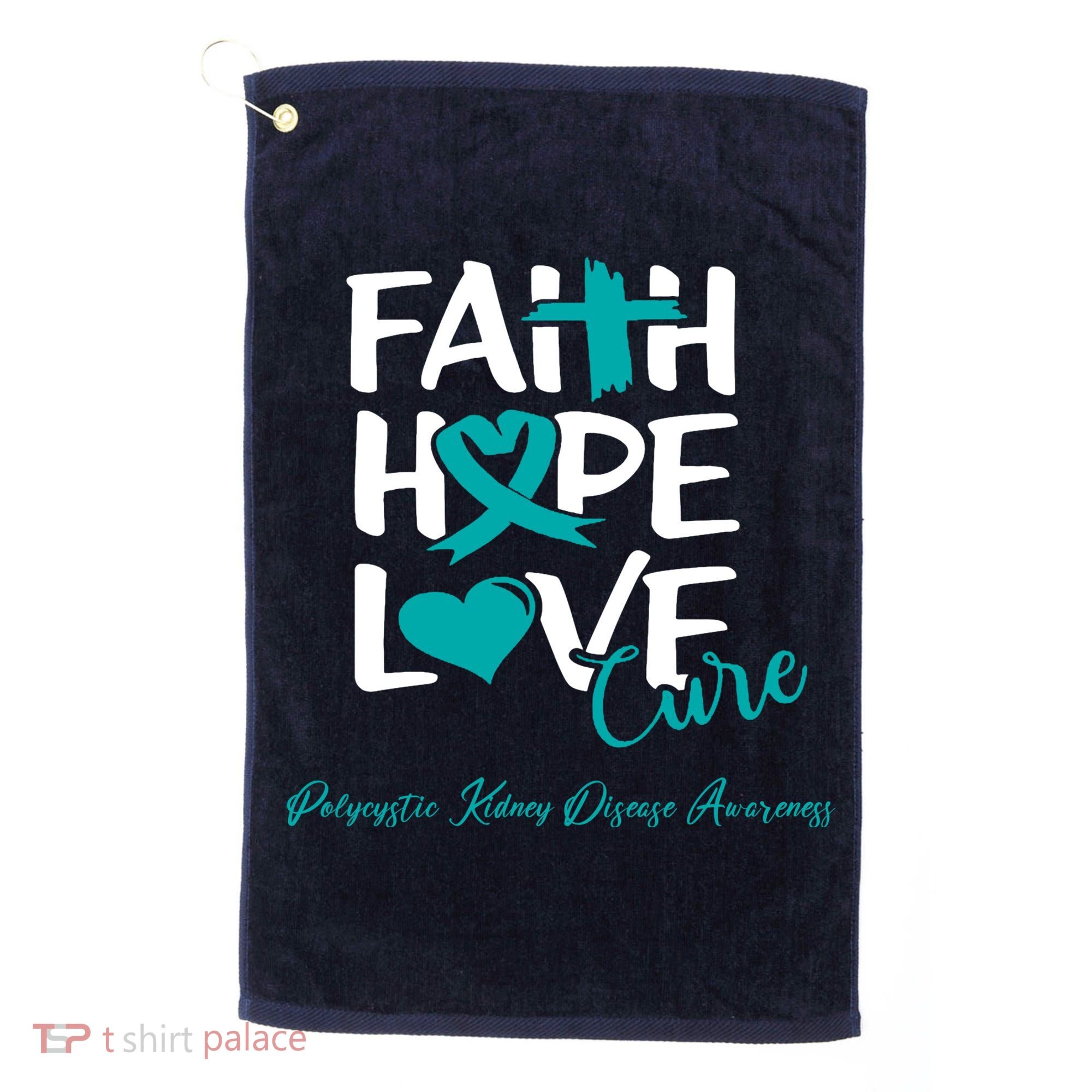 Faith Hope Love Polycystic Kidney Disease Awareness Golf Towel