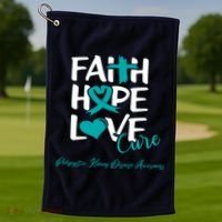 Faith Hope Love Polycystic Kidney Disease Awareness Golf Towel thumb 1