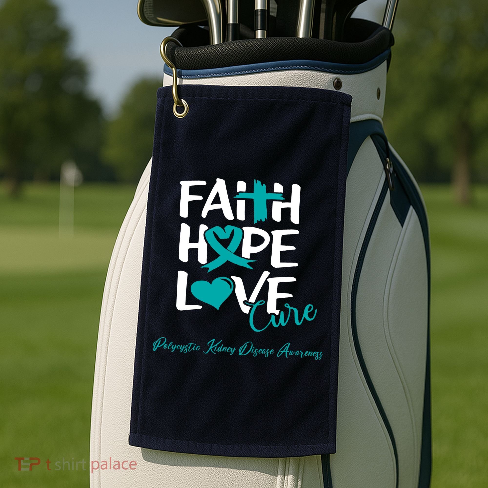 Faith Hope Love Polycystic Kidney Disease Awareness Golf Towel