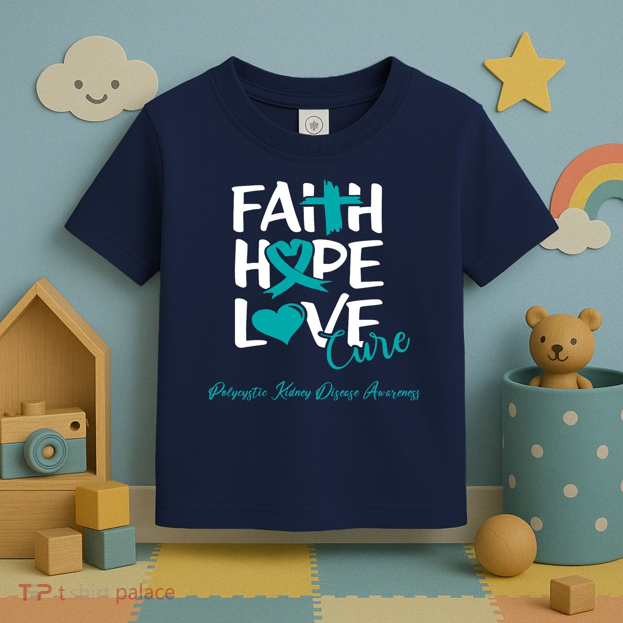Faith Hope Love Polycystic Kidney Disease Awareness Toddler T-Shirt