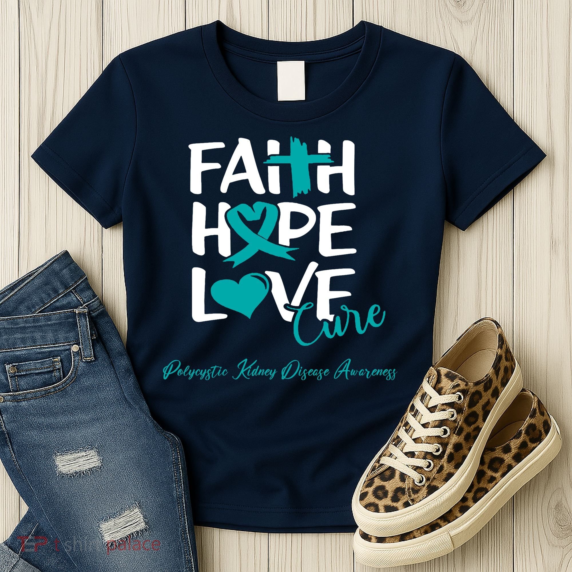 Faith Hope Love Polycystic Kidney Disease Awareness Women's T-Shirt