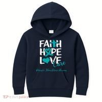 Faith Hope Love Polycystic Kidney Disease Awareness Kids Hoodie thumb 0