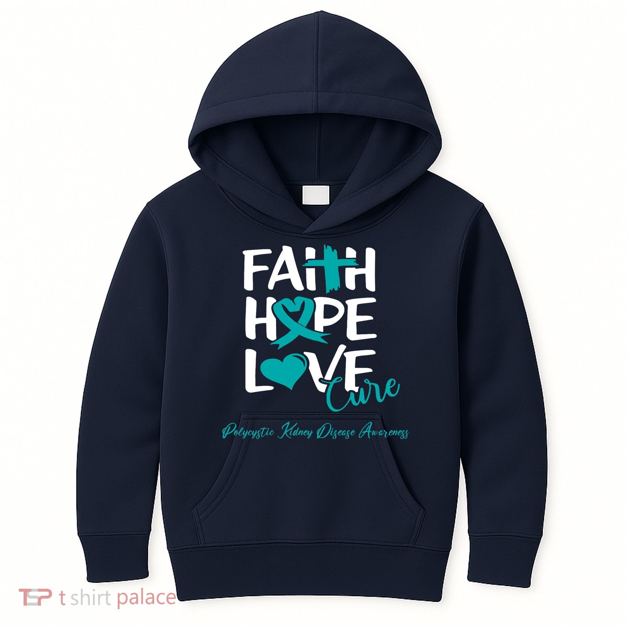 Faith Hope Love Polycystic Kidney Disease Awareness Kids Hoodie