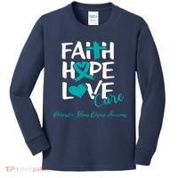 Faith Hope Love Polycystic Kidney Disease Awareness Kids Long Sleeve Shirt thumb 0