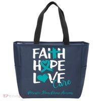 Faith Hope Love Polycystic Kidney Disease Awareness Tote Bag thumb 0