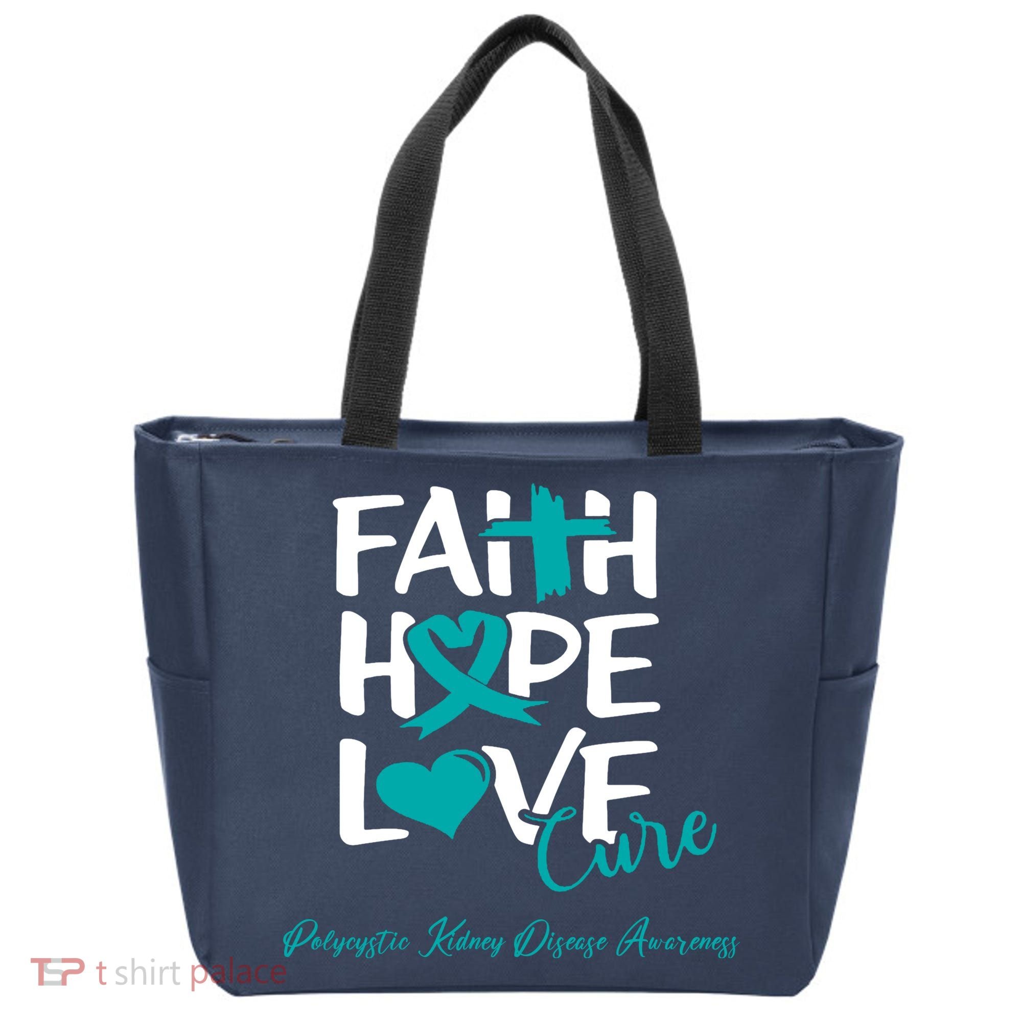 Faith Hope Love Polycystic Kidney Disease Awareness Tote Bag