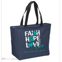 Faith Hope Love Polycystic Kidney Disease Awareness Tote Bag thumb 2