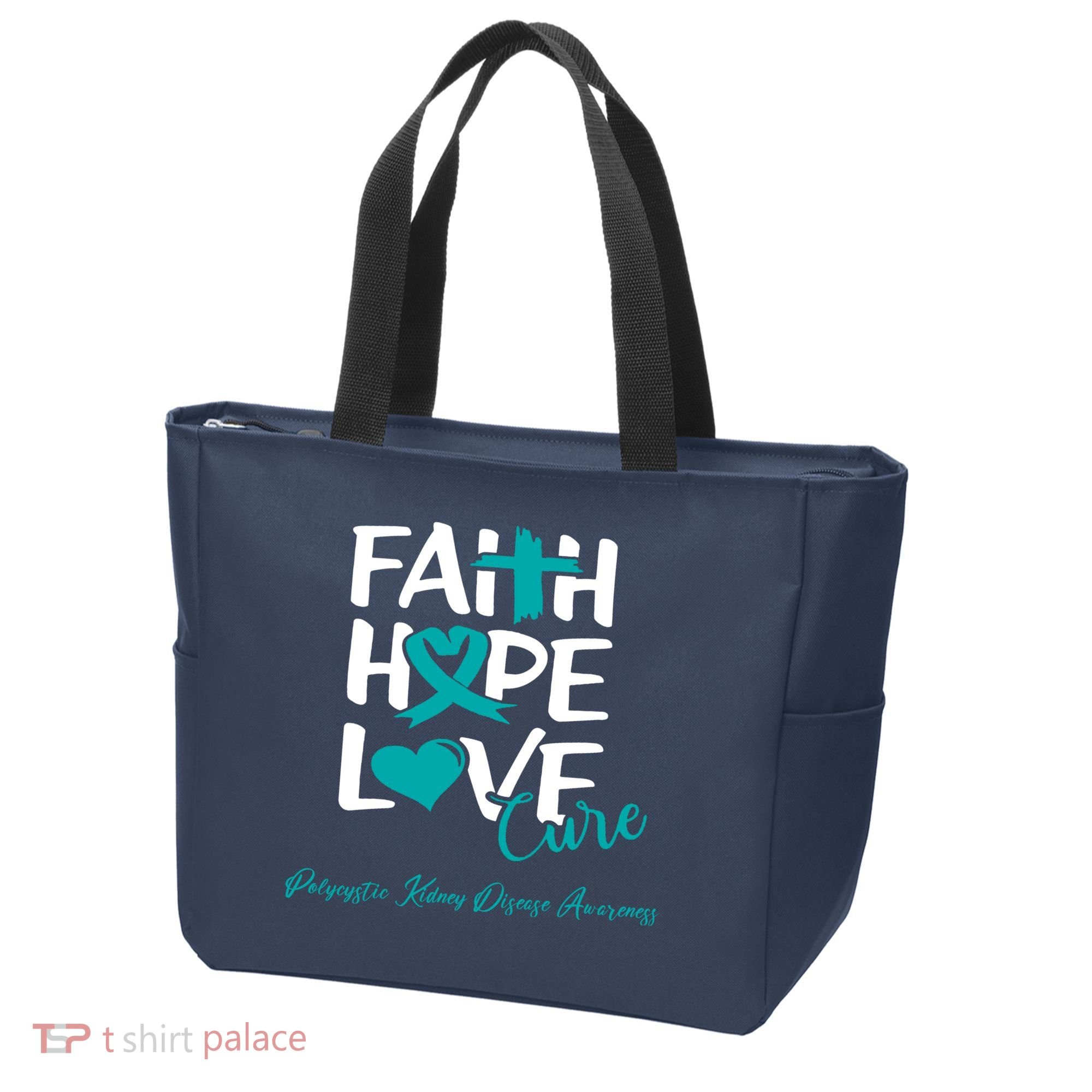 Faith Hope Love Polycystic Kidney Disease Awareness Tote Bag