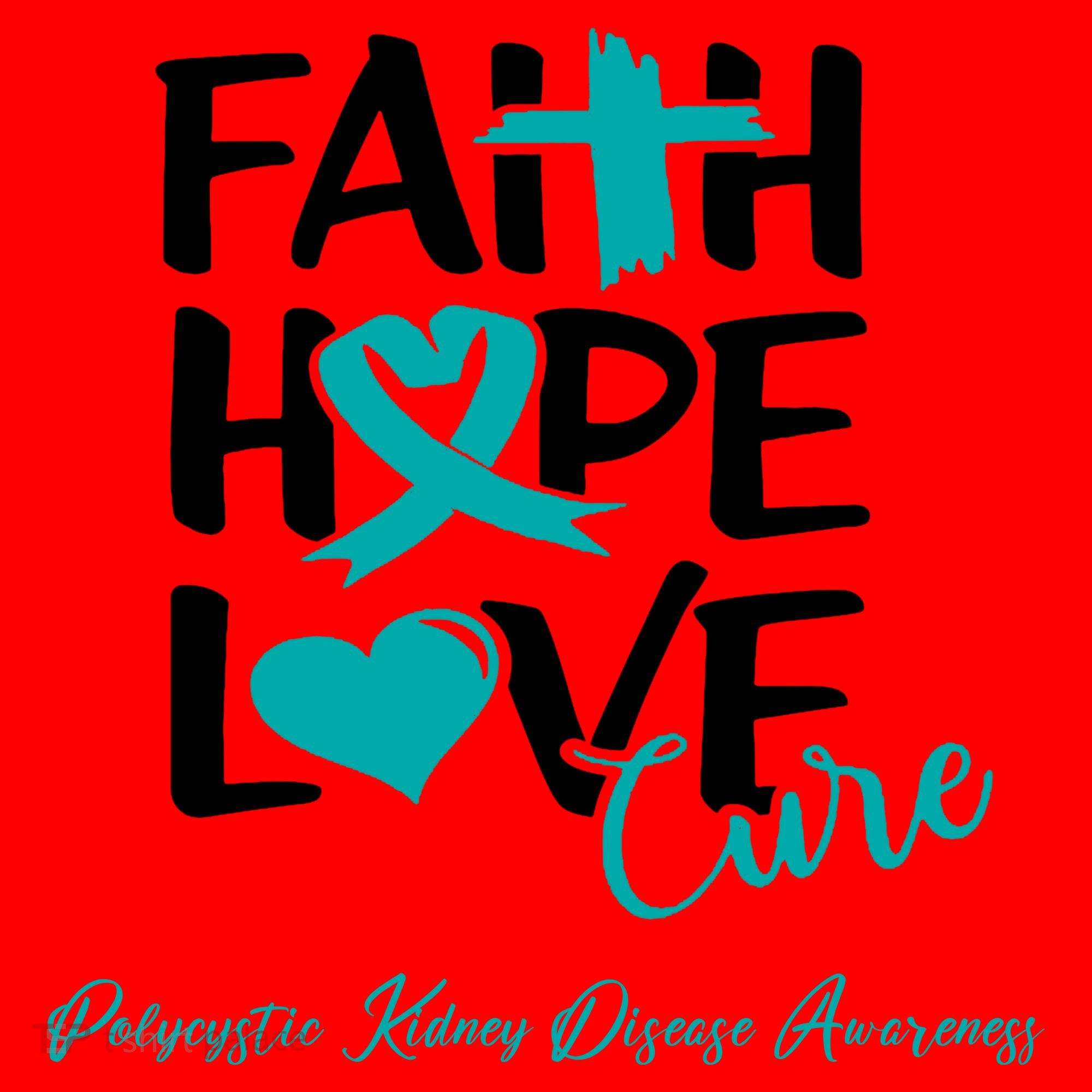 Faith Hope Love Polycystic Kidney Disease Awareness Santa Hat