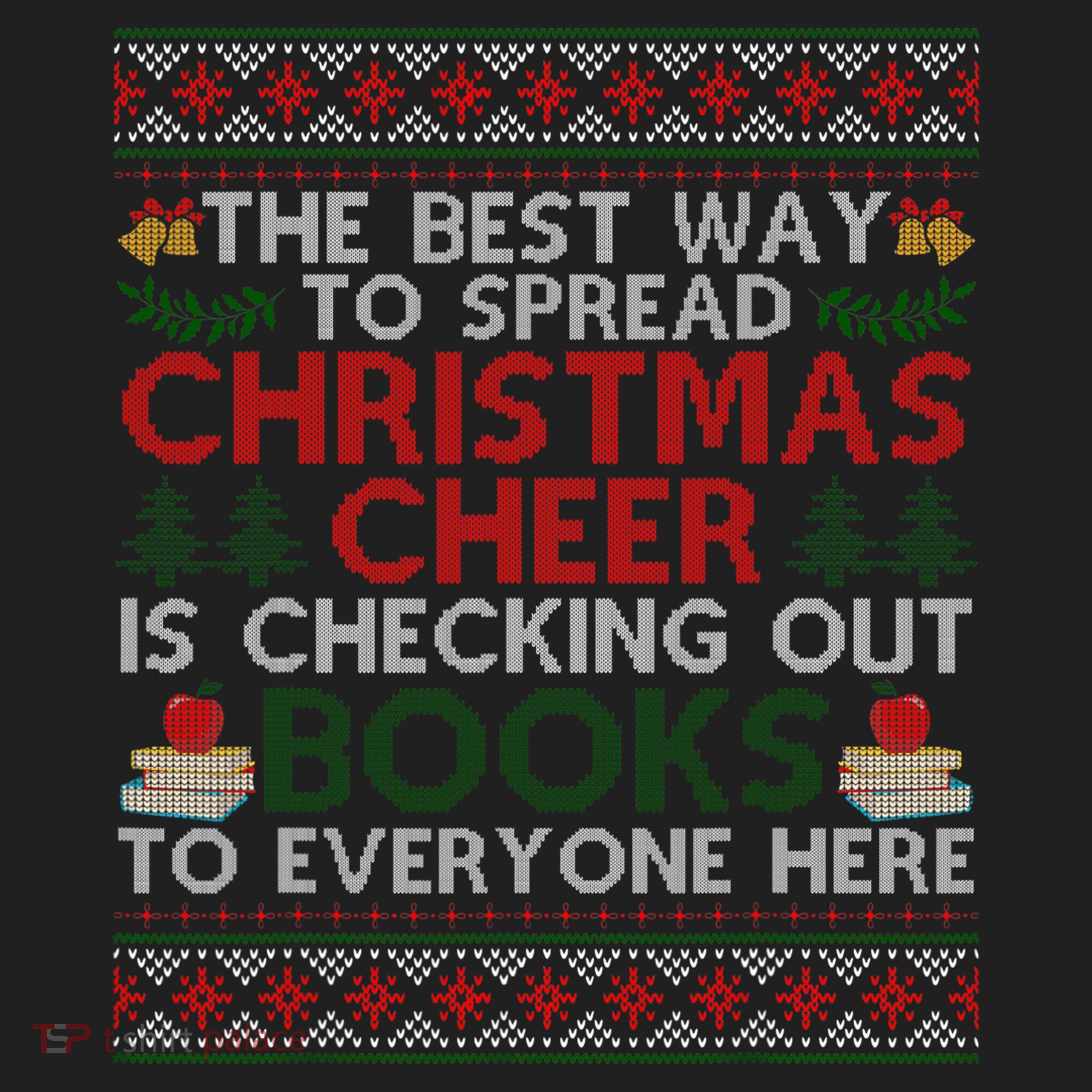 Funny Holiday Librarian Christmas Cheer Ugly Sweater Tumbler