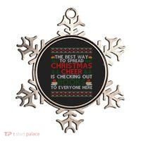 Funny Holiday Librarian Christmas Cheer Ugly Sweater Ornament thumb 0