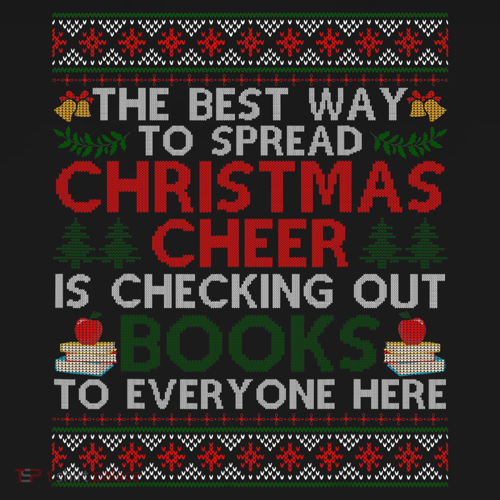 Funny Holiday Librarian Christmas Cheer Ugly Sweater Ornament