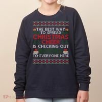Funny Holiday Librarian Christmas Cheer Ugly Sweater Women's Sweatshirt thumb 0