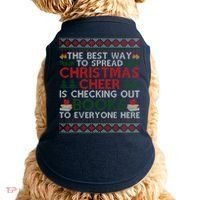 Funny Holiday Librarian Christmas Cheer Ugly Sweater Doggie Tank thumb 0